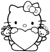 coloriage hello kitty coeur